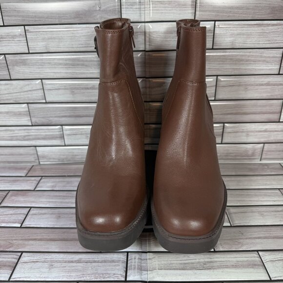 Naturalizer Women's Brown Leather Waterproof Wilde Bootie Shoe Size 10-NEW - Picture 2 of 7